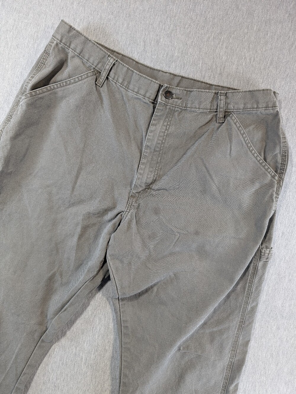 Rustler Canvas Carpenter Pants Men's 38 X 32 Grey 100% Cotton